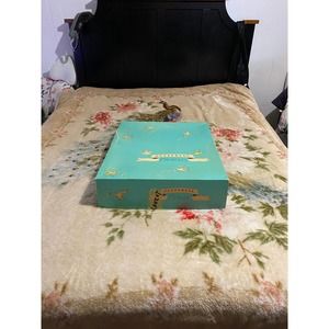 Vintage 1950s/60s, Ivory color Blanket. "Caress by Pepperell" for J.C. Penney's.